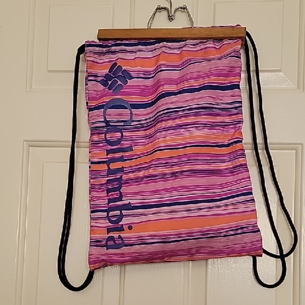 Columbia Striped Drawstring Bag